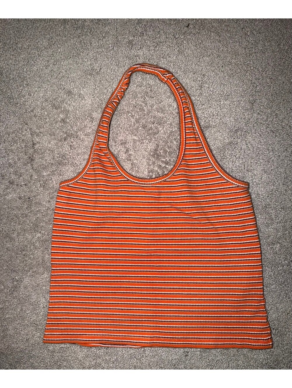 Pilcro Striped Orange Halter Tank Top - Medium